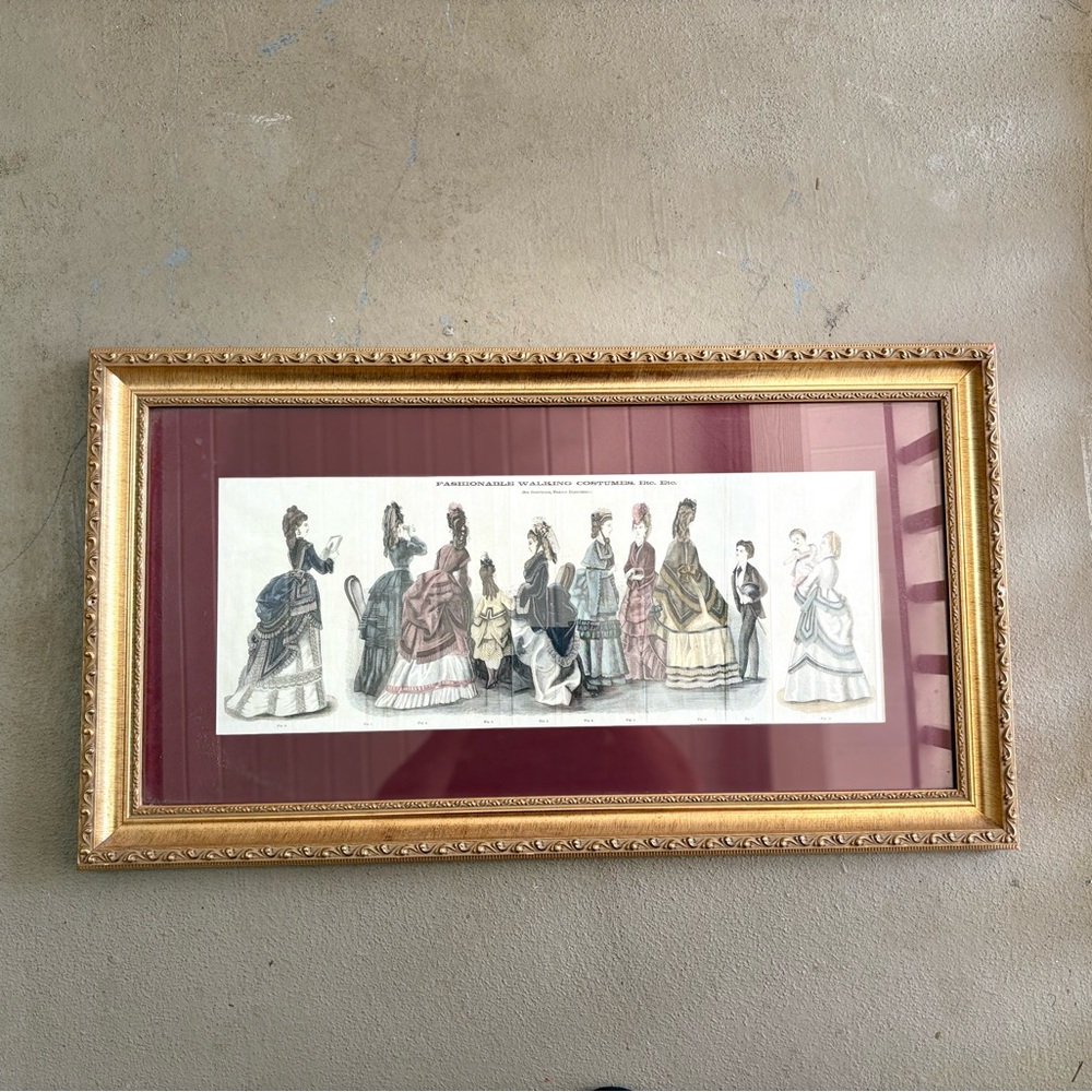Godey's Fashions print from September 1870. Godey's Lady's Book fashion